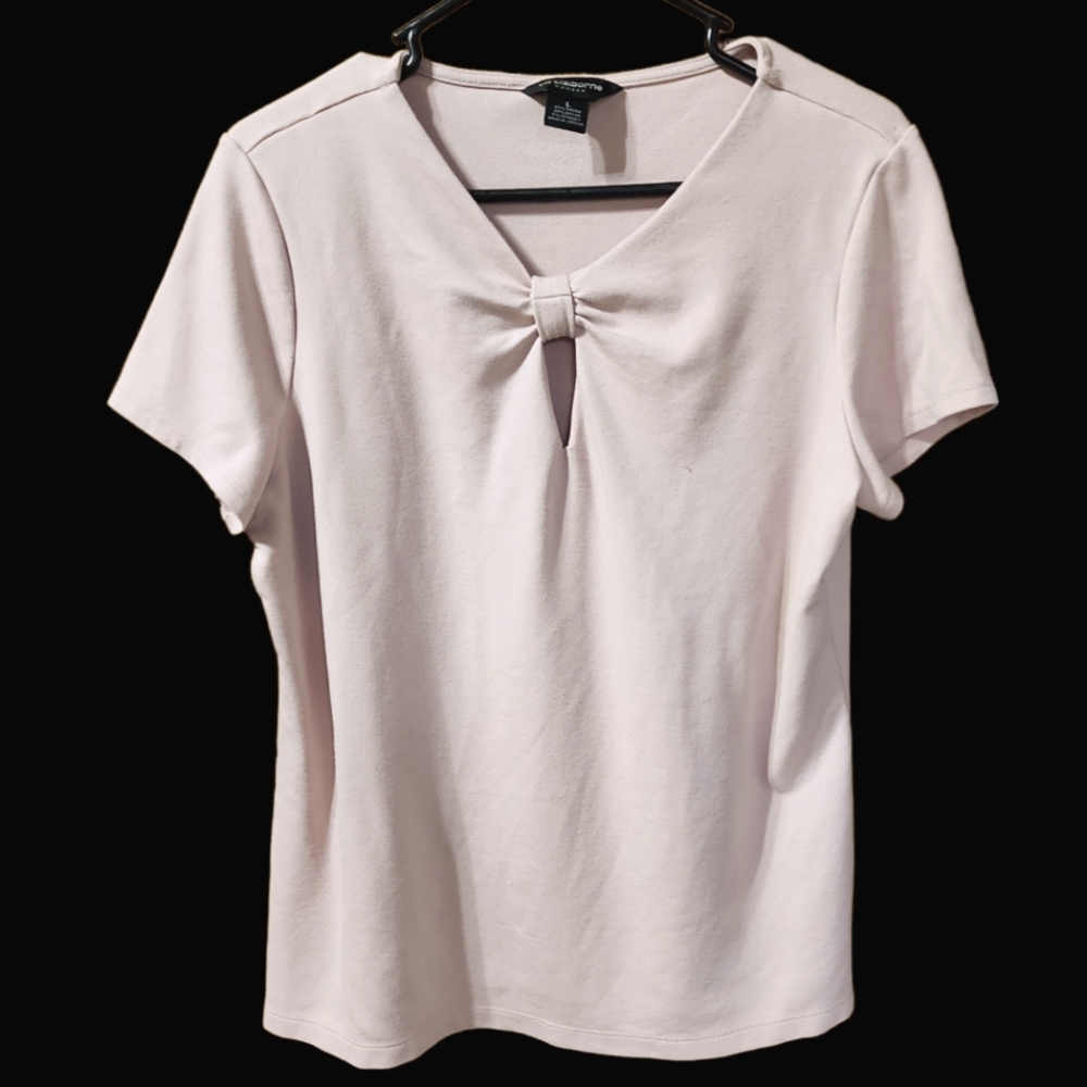 Liz Claiborne Blush Pink Short Sleeve Blouse